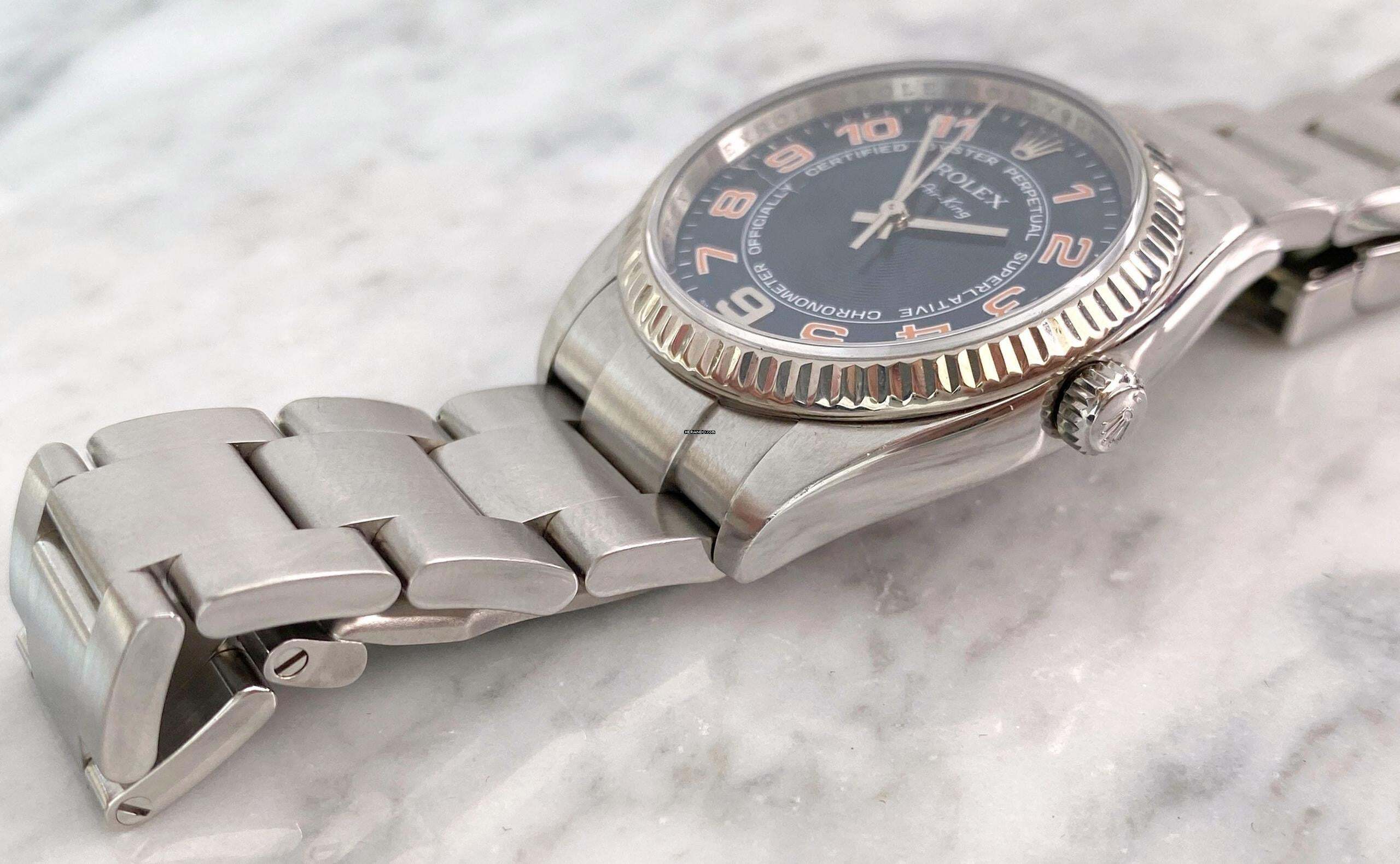 Thumbnail von Rolex Air King Blue Concentric Dial ref 114234 Automatic ORIGINAL PAPERS Blau 114234