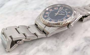 Thumbnail von Rolex Air King Blue Concentric Dial ref 114234 Automatic ORIGINAL PAPERS Blau 114234