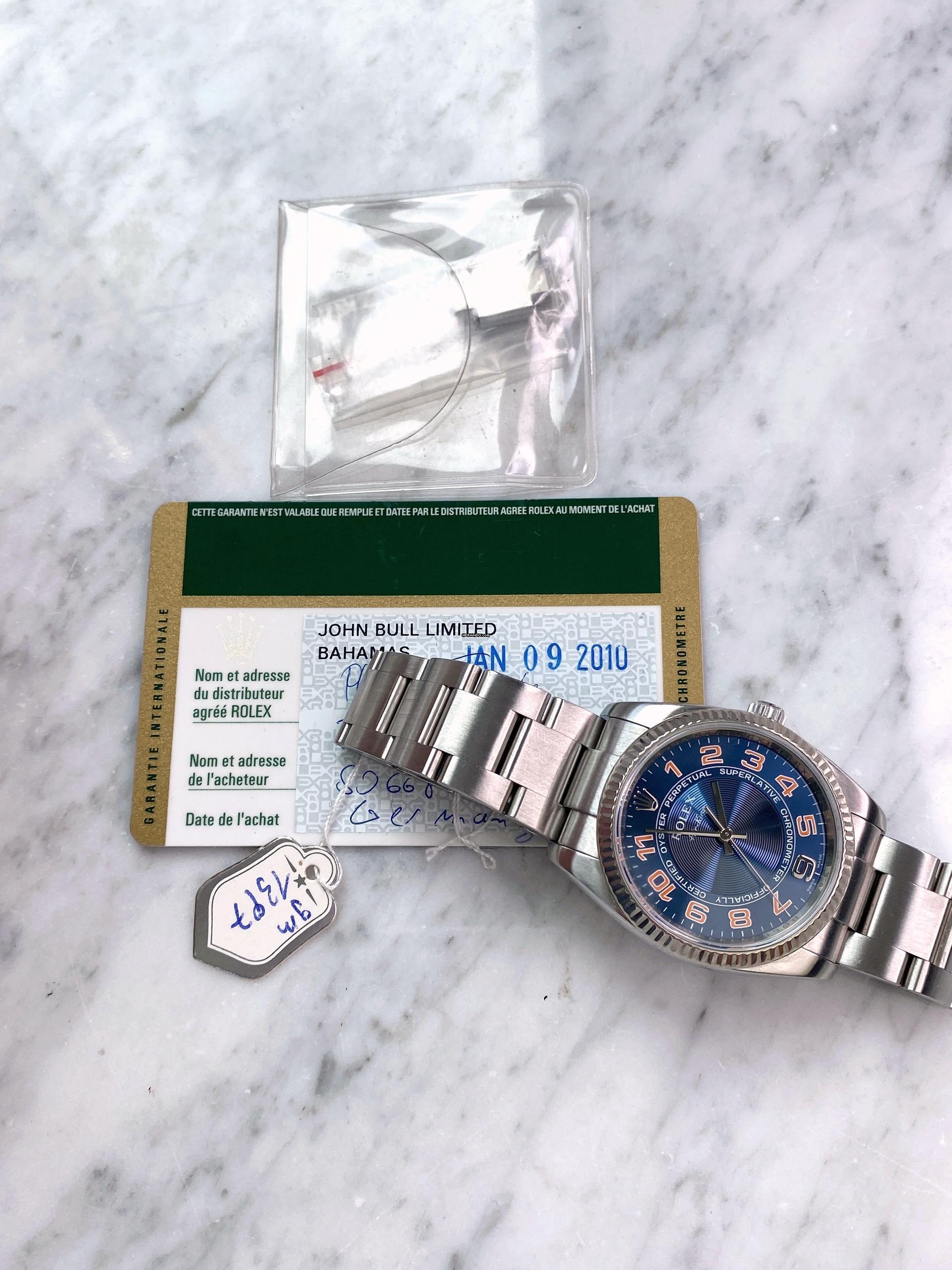 Thumbnail von Rolex Air King Blue Concentric Dial ref 114234 Automatic ORIGINAL PAPERS Blau 114234