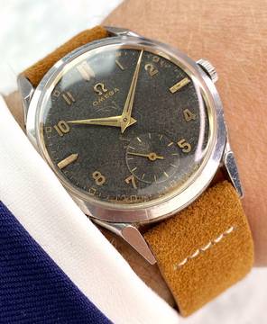  Omega Classic Beautiful Vintage 35mm Unrestored Black Chocolate GILT Dial 2605 2605 