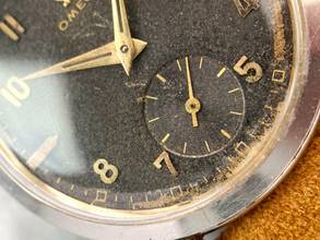 Thumbnail von Omega Classic Beautiful Vintage 35mm Unrestored Black Chocolate GILT Dial 2605 2605