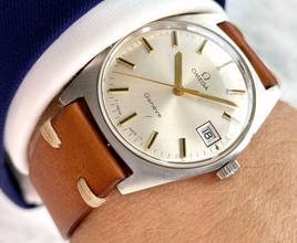 Thumbnail von Omega Genève Vintage Geneve Steel Date Handwinding ref 136041 136041