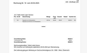Thumbnail von Jaeger-LeCoultre Table Clock Tischuhr Table Clock Lapis Dial Serviced (480 Euro) with Alarm Wecker Memovox