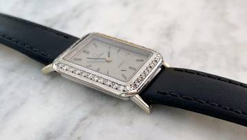 Thumbnail von Omega Classic Quarz Vintage SOLID WHITE GOLD Factory Diamonds Ladys Damen