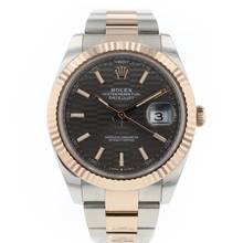 Thumbnail von Rolex Datejust 41 Oyster Fluted Steel / Everosegold Slate Motif Dial