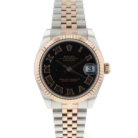  Rolex Datejust 31 Midsize 31 Jubilee Steel/Everose Roman Black Dial 