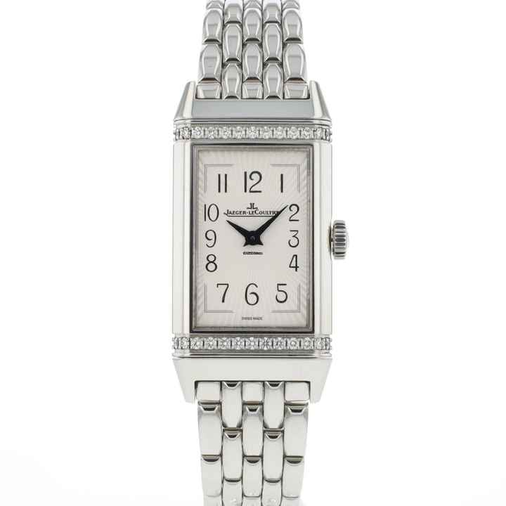  Jaeger-LeCoultre Reverso One Quartz Diamonds White Arabic Dial 