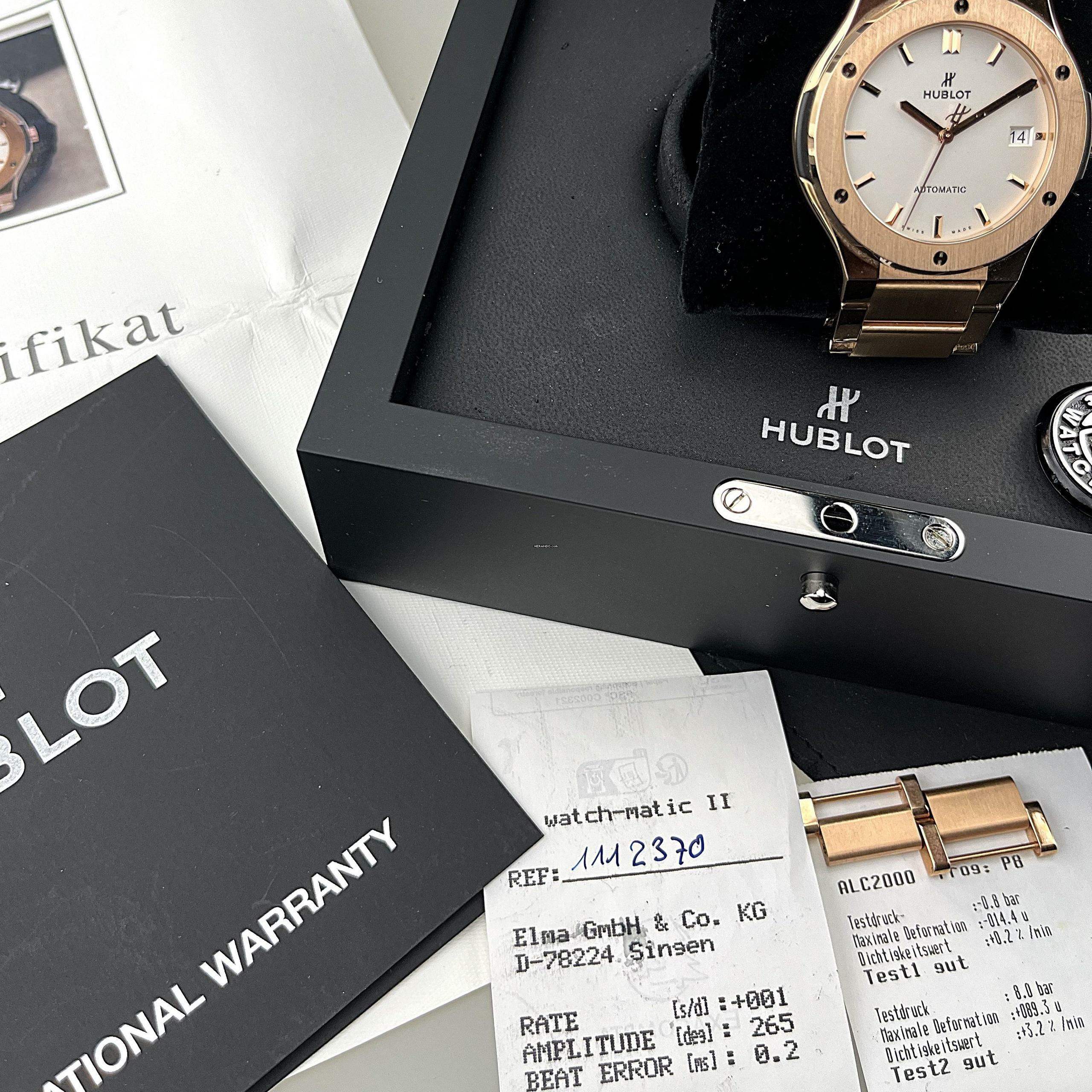 Thumbnail von Hublot Classic Fusion 45mm King Gold Opalin Automatic Watch EK 09/2020 deutsche Auslieferung Full Set Erstkaufrechnung