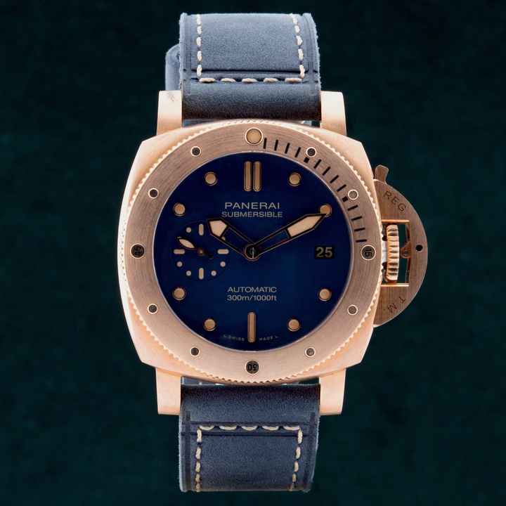  Panerai Submersible Luminor Submersible Bronzo Blue Abisso PAM01074 ungetragen 