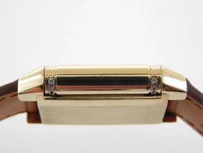 Thumbnail von Jaeger-LeCoultre Reverso Duetto 18 Karat Gelbgold Reverso Duetto Handaufzug Damenuhr mit Faltschließe und Straussenband 18 Karat Gelbgold Reverso Duetto Handaufzug Damenuhr