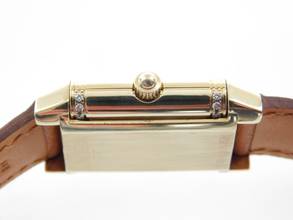 Thumbnail von Jaeger-LeCoultre Reverso Duetto 18 Karat Gelbgold Reverso Duetto Handaufzug Damenuhr mit Faltschließe und Straussenband 18 Karat Gelbgold Reverso Duetto Handaufzug Damenuhr