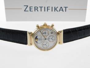 Thumbnail von IWC Da Vinci Chronograph Mondphase 3735 massiv 18 Kt Gelbgold mit original Band und Schließe massiv 18 Kt Gelbgold mit original Krokoband und Schließe