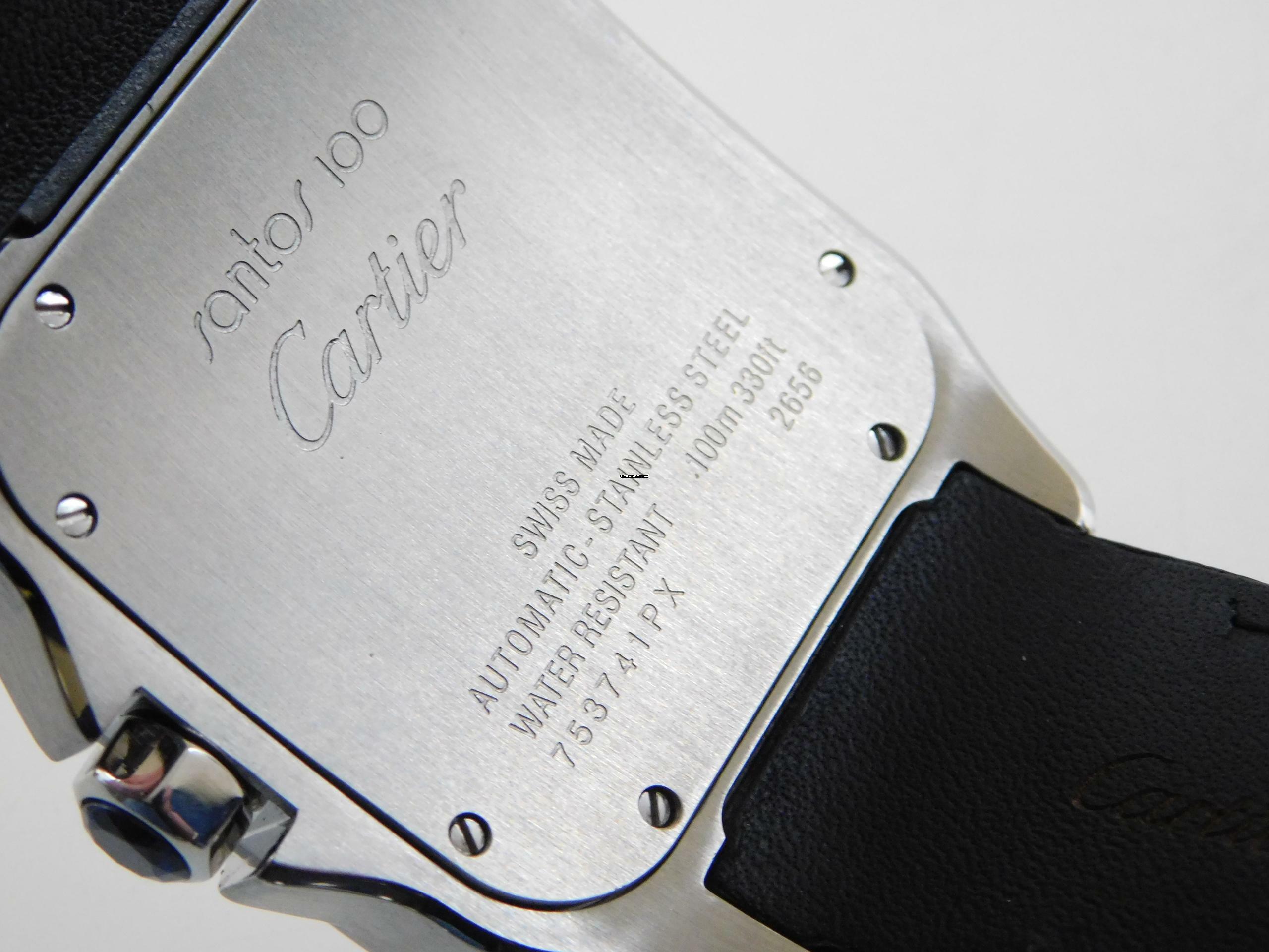 Thumbnail von Cartier Santos 100 XL 38 x 51 mm im Top Zustand mit Box und original Krokoband Stahl Gold Neues Original Cartier Krokoband und Faltschließe