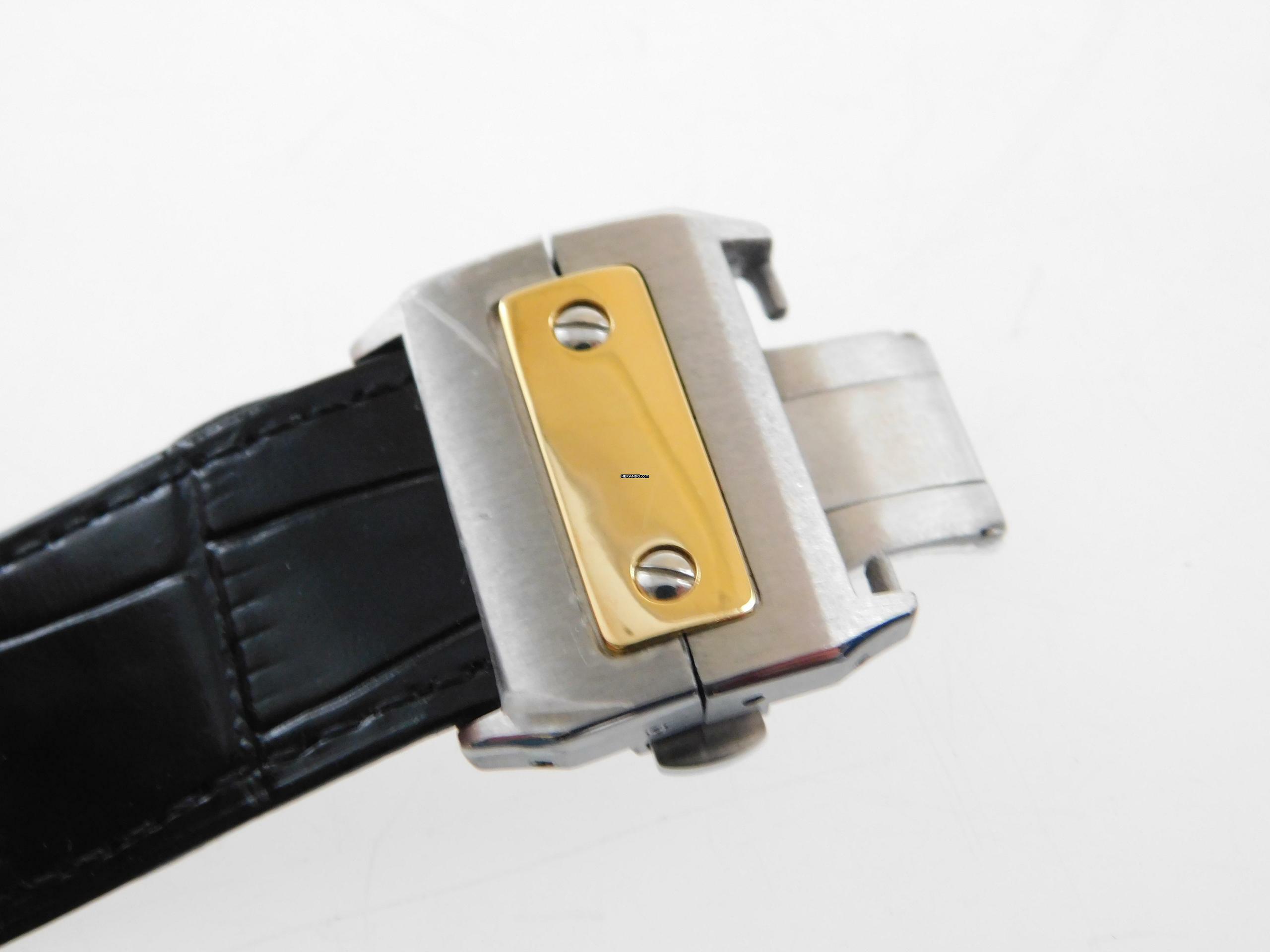 Thumbnail von Cartier Santos 100 XL 38 x 51 mm im Top Zustand mit Box und original Krokoband Stahl Gold Neues Original Cartier Krokoband und Faltschließe