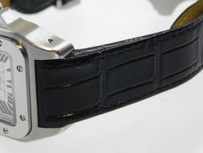 Thumbnail von Cartier Santos 100 XL 38 x 51 mm im Top Zustand mit Box und original Krokoband Neues Original Cartier Krokoband und Faltschließe