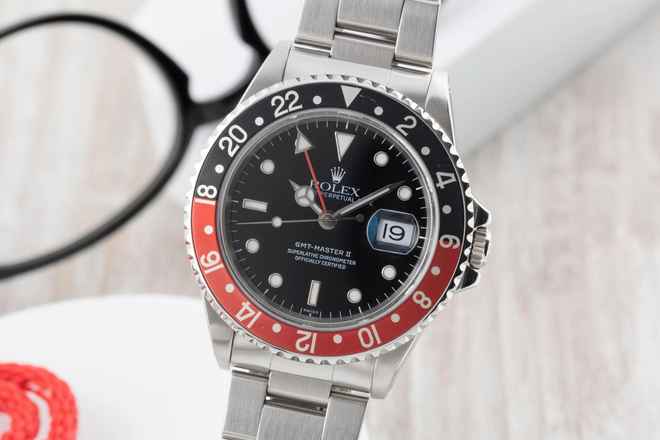  Rolex GMT-Master II Coke Swiss Only Automatik Herrenuhr Ref. 16710 U-Serie B&P 