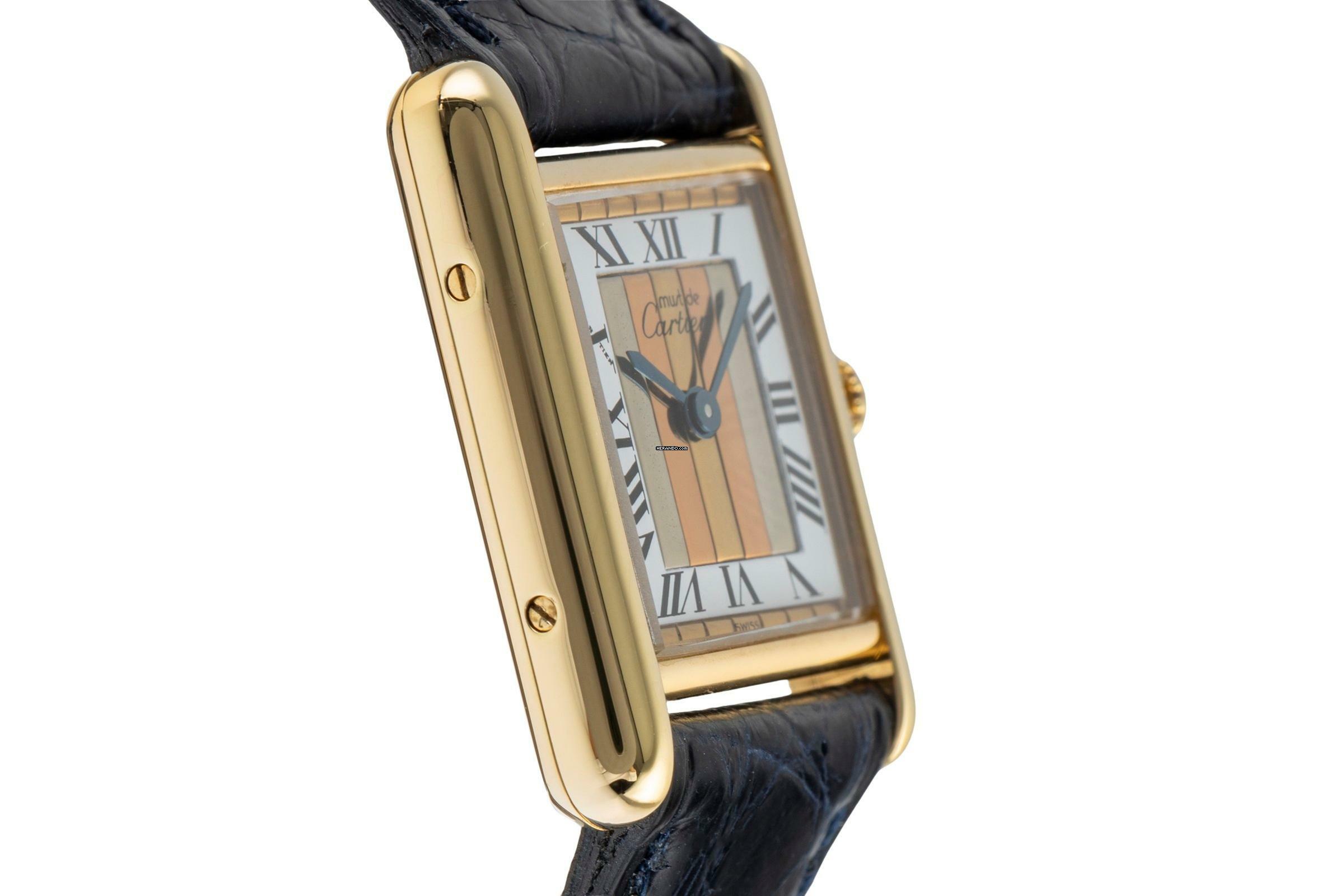 Thumbnail von Cartier Tank Vermeil must Tank SM Vermeil Trinity Dial 925 Silber Damenuhr Ref. 5057001