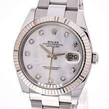 Thumbnail von Rolex Datejust 41 Pearl Dial Diamond – 126334 – like NEW – 2022 Full Set Lc100