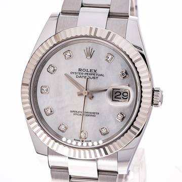  Rolex Datejust 41 Pearl Dial Diamond – 126334 – like NEW – 2022 Full Set Lc100 