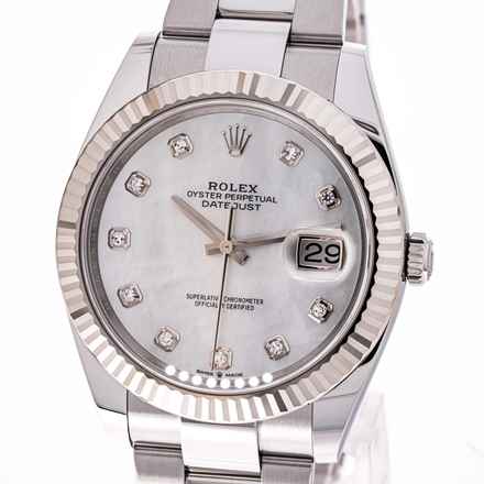  Rolex Datejust 41 Pearl Dial Diamond – 126334 – like NEW – 2022 Full Set Lc100 