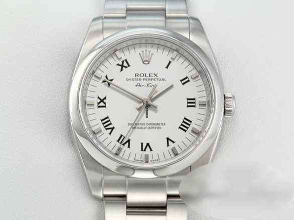  Rolex Air King 34mm Medium 114200 2009 Edelstahl Automatik Stahl Stainless Steel Oyster-band Chronometer White Dial 
