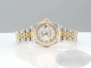 Thumbnail von Rolex Lady-Datejust Edelstahl Gelbgold 750 Perlmutt Automatik Gold Stahl Damen Stainless Steel 18kt Yellow Gold Jubilé-band Chronometer Oyster