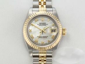 Thumbnail von Rolex Lady-Datejust Edelstahl Gelbgold 750 Perlmutt Automatik Gold Stahl Damen Stainless Steel 18kt Yellow Gold Jubilé-band Chronometer Oyster