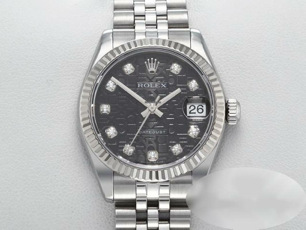 Rolex Datejust 31 31mm 178274 2013 Stahl Weissgold 750 Diamanten Automatik Stainless Steel 18kt White Gold Jubilé-band Chronometer Oyster Black Dial