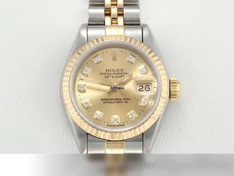  Rolex Lady-Datejust Edelstahl Gelbgold 750 Diamanten Automatik Gold Stahl Damen 