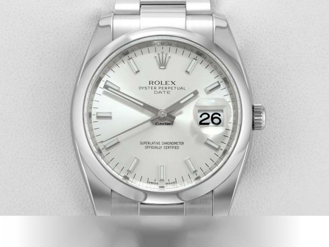  Rolex Oyster Perpetual Date 34mm Edelstahl 115200 2011 Damen Herren Stahl Stainless Steel Oyster-band Chronometer 