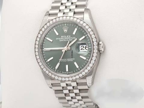  Rolex Datejust 36 36mm 126284 Rbr 2022 Stahl Weissgold 750 Diamanten Gold Stainless Steel Jubilé-band Chronometer Oyster Green Dial 