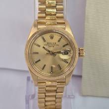 Thumbnail von Rolex Lady-Datejust Presidente Bark Finish Full Gold 26mm Automático Completo