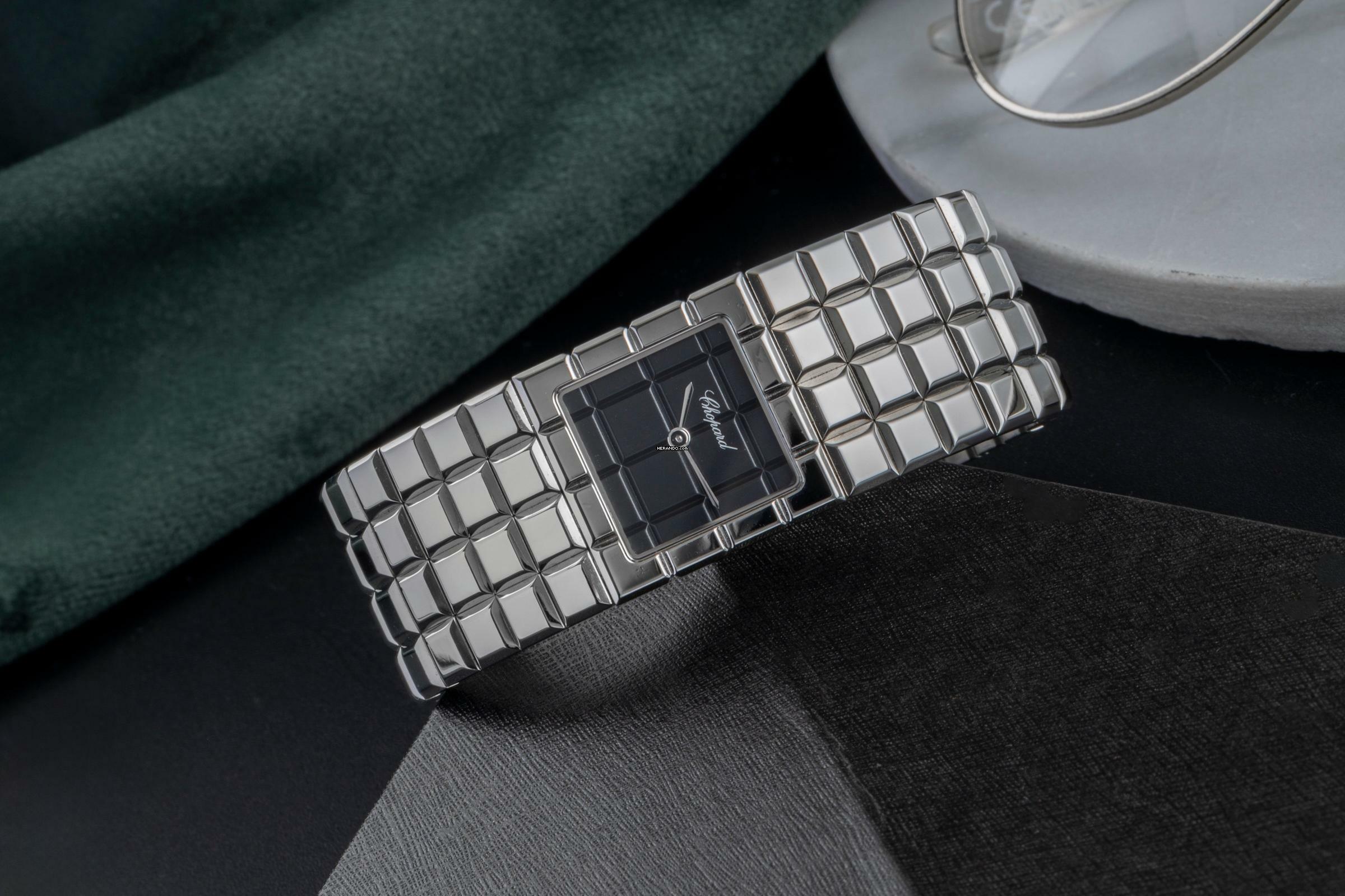 Thumbnail von Chopard Ice Cube Black Dial Edelstahl Quarz Damenuhr Ref. 11/8898