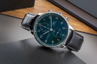 Thumbnail von IWC Portugieser Chronograph Green Dial Stahl Automatik Herrenuhr IW371615 B&P