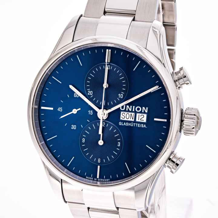  Union Glashütte Viro Chronograph 41 Blue – D011.414.11.041.00 – like NEW – 2020 Full Set 