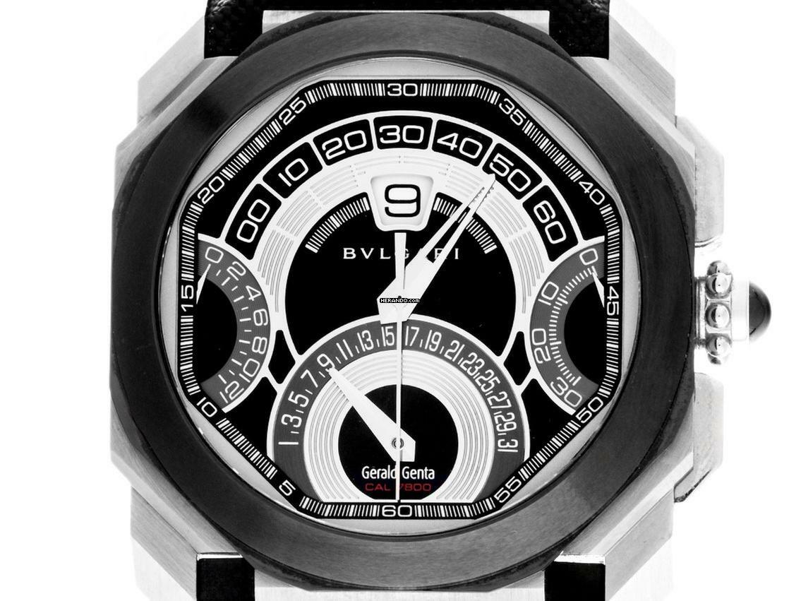  Bulgari Octo Gerald Genta Quadri-Retro Ref.BGO45SCCHQR 2012 Full Set wie Neu Vintage 