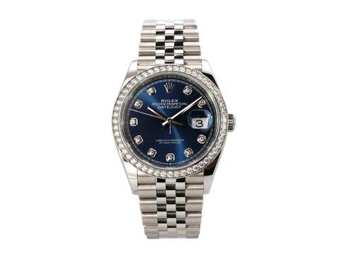  Rolex Datejust 36 Oystersteel / Weißgold mit Diamanten 126284RBR Blau Diamant Jubile-Band 