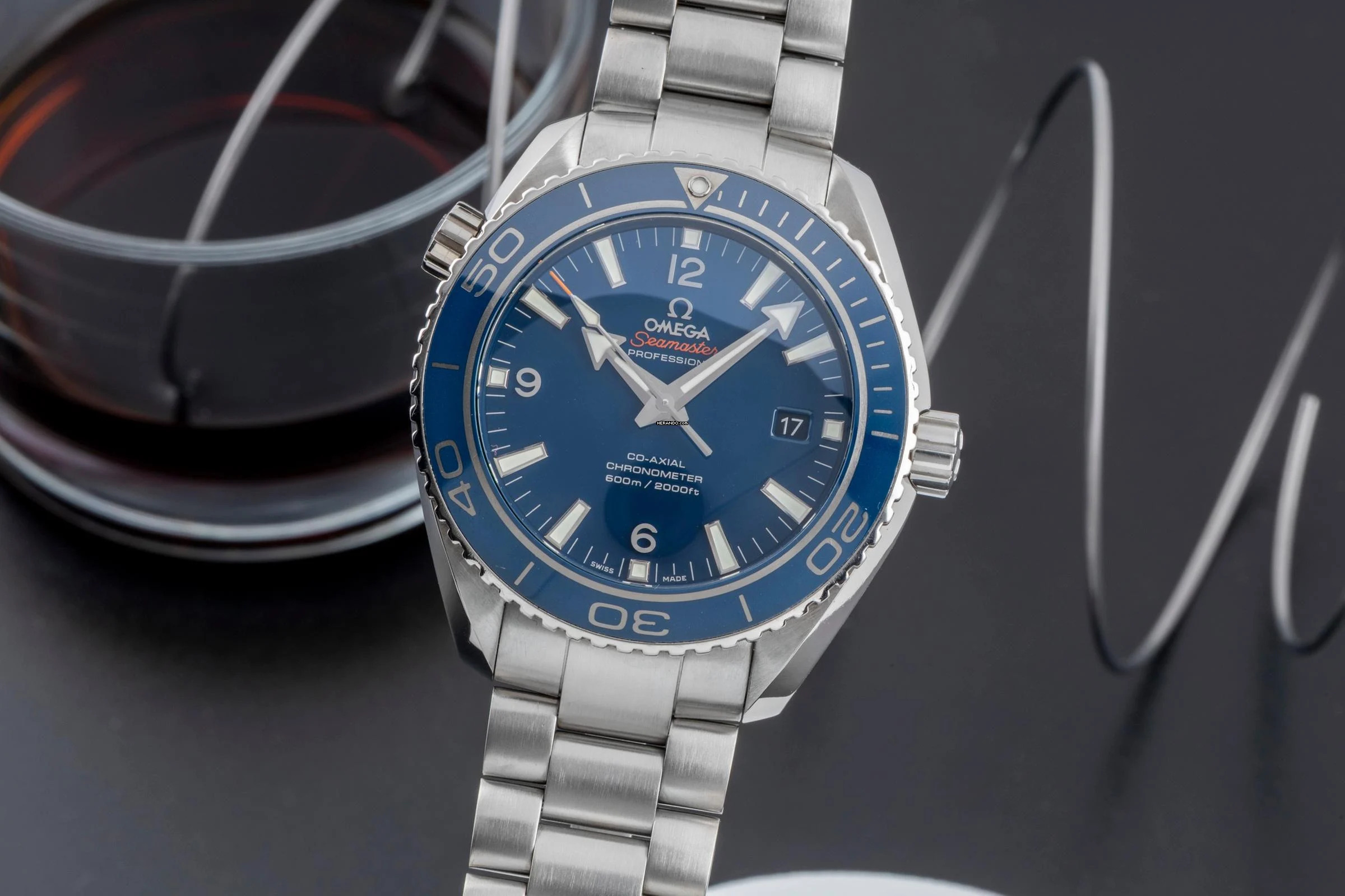  Omega Seamaster Planet Ocean 600M Co-Axial Titan Ref. 232.90.46.21.03.001 B&P 
