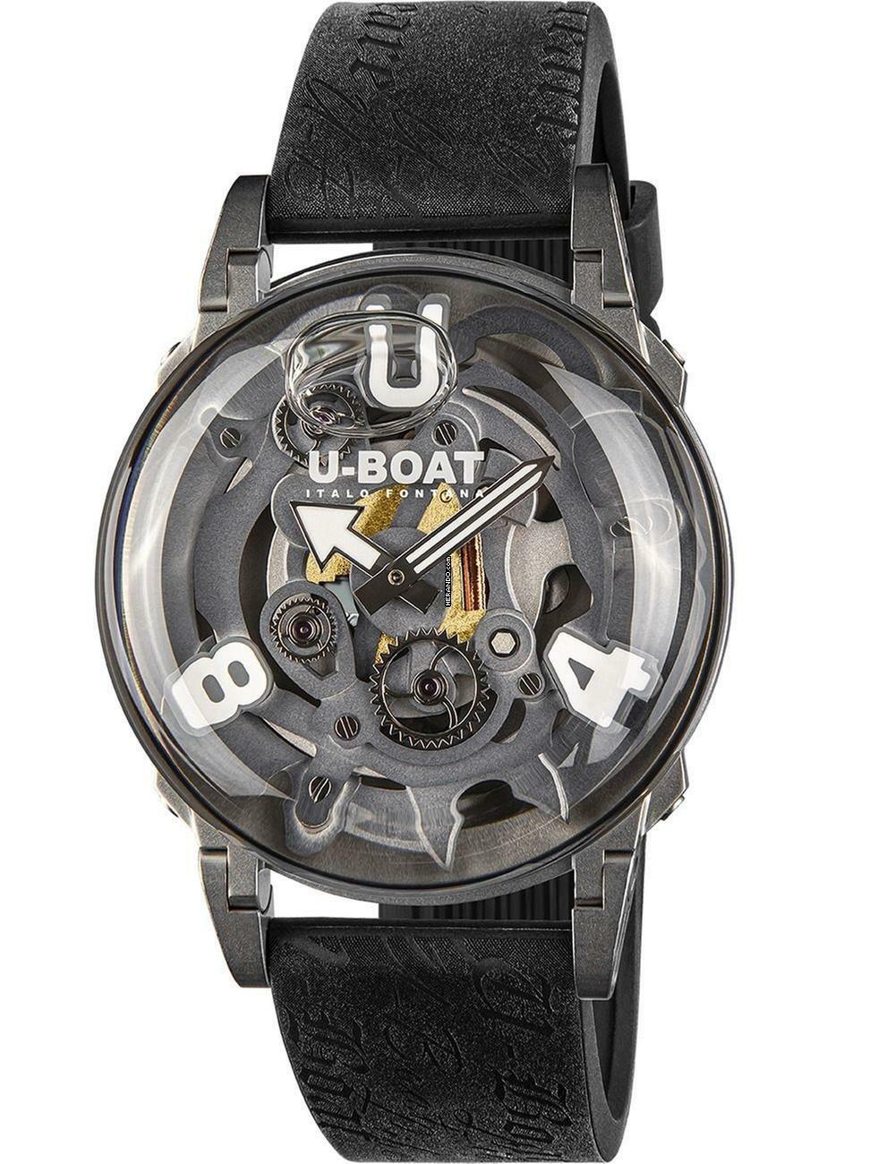  U-Boat 3354 Herrenuhr U-65 44mm SS White 5ATM 