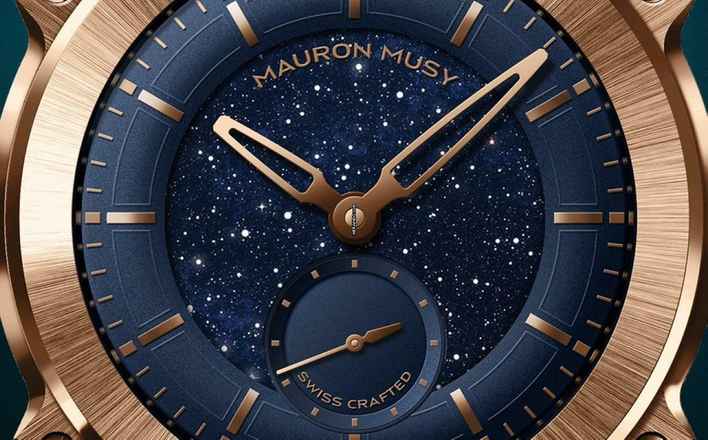  Mauron Musy Unix 18kt. Red Gold Aventurine Center 