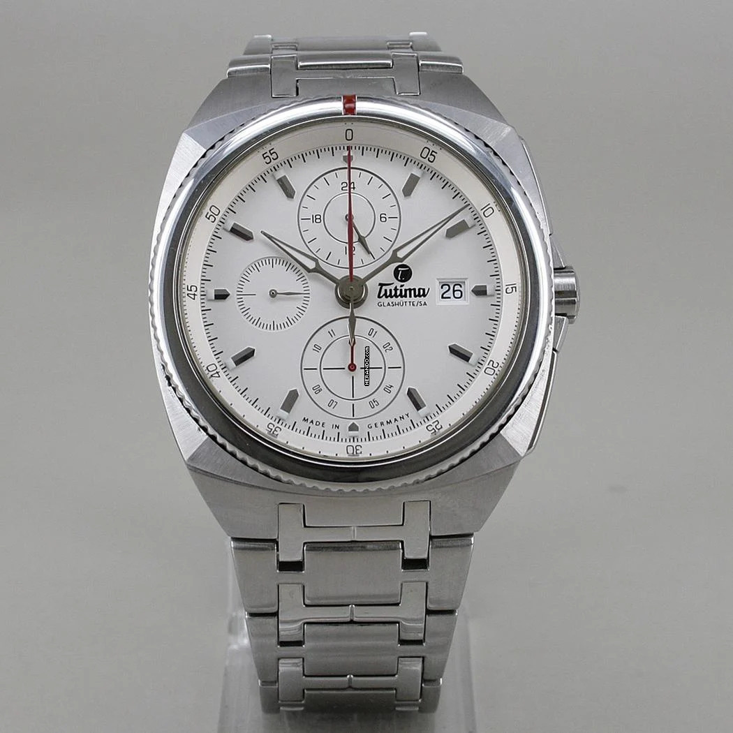  Tutima Saxon One Chronograph Automatik Ø 43 mm Chronograph Edelstahl Full Set Top Zustand 