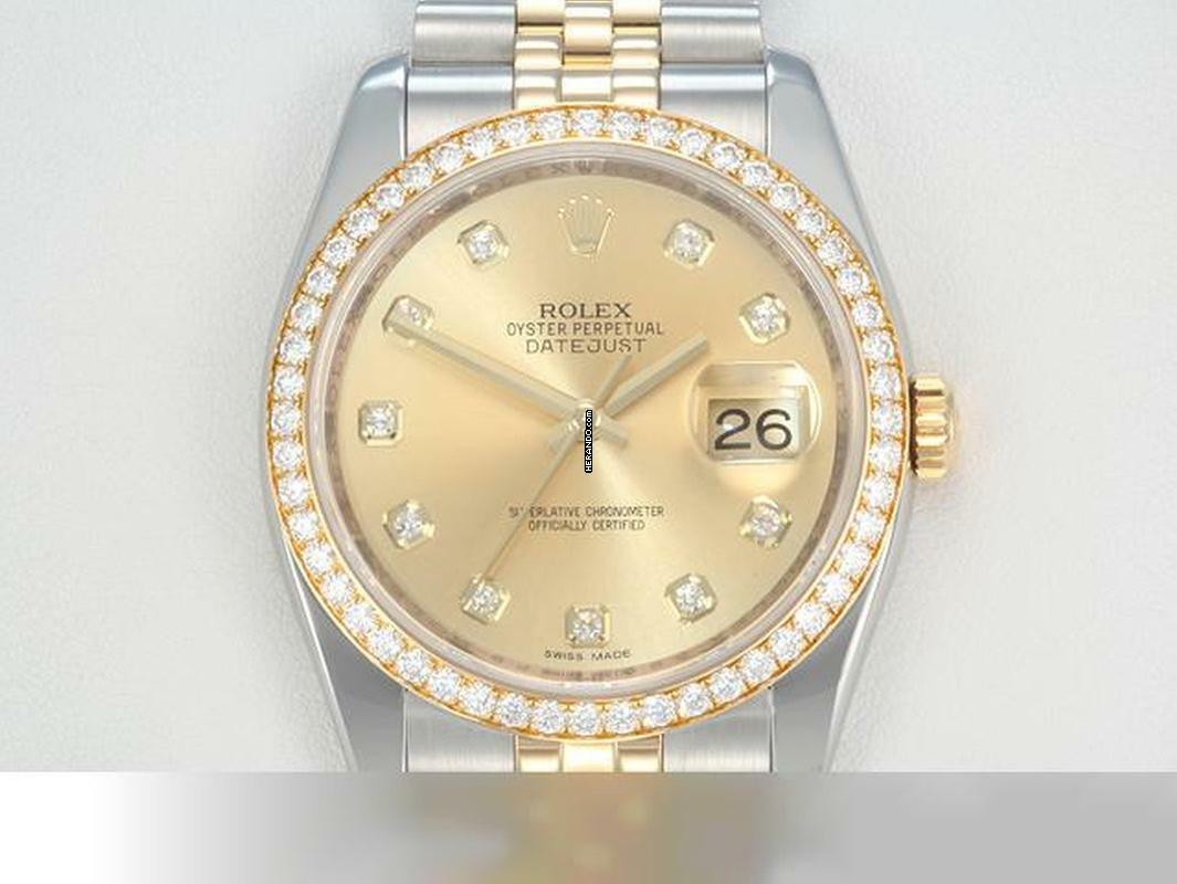  Rolex Datejust 36 36mm 116243 2011 Stahl Gelbgold 750 Diamanten Automatik Stainless Steel 18kt Yellow Gold Jubilé-band Chronometer Oyster 