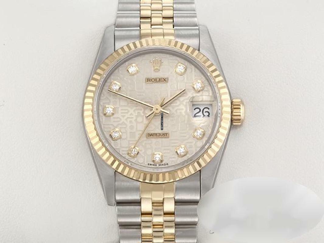  Rolex Datejust 31 Medium Stahl Gelbgold 750 Diamanten Automatik Stainless Steel 18kt Yellow Gold Stahl Jubilé-band Chronometer Oyster 