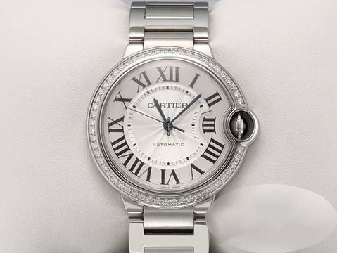  Cartier Ballon Bleu 36mm W4bb0017 2021 Edelstahl Diamanten Automatik Stahl Steel 