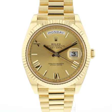  Rolex Day-Date 40 Yellow Gold Champgane Roman Dial 