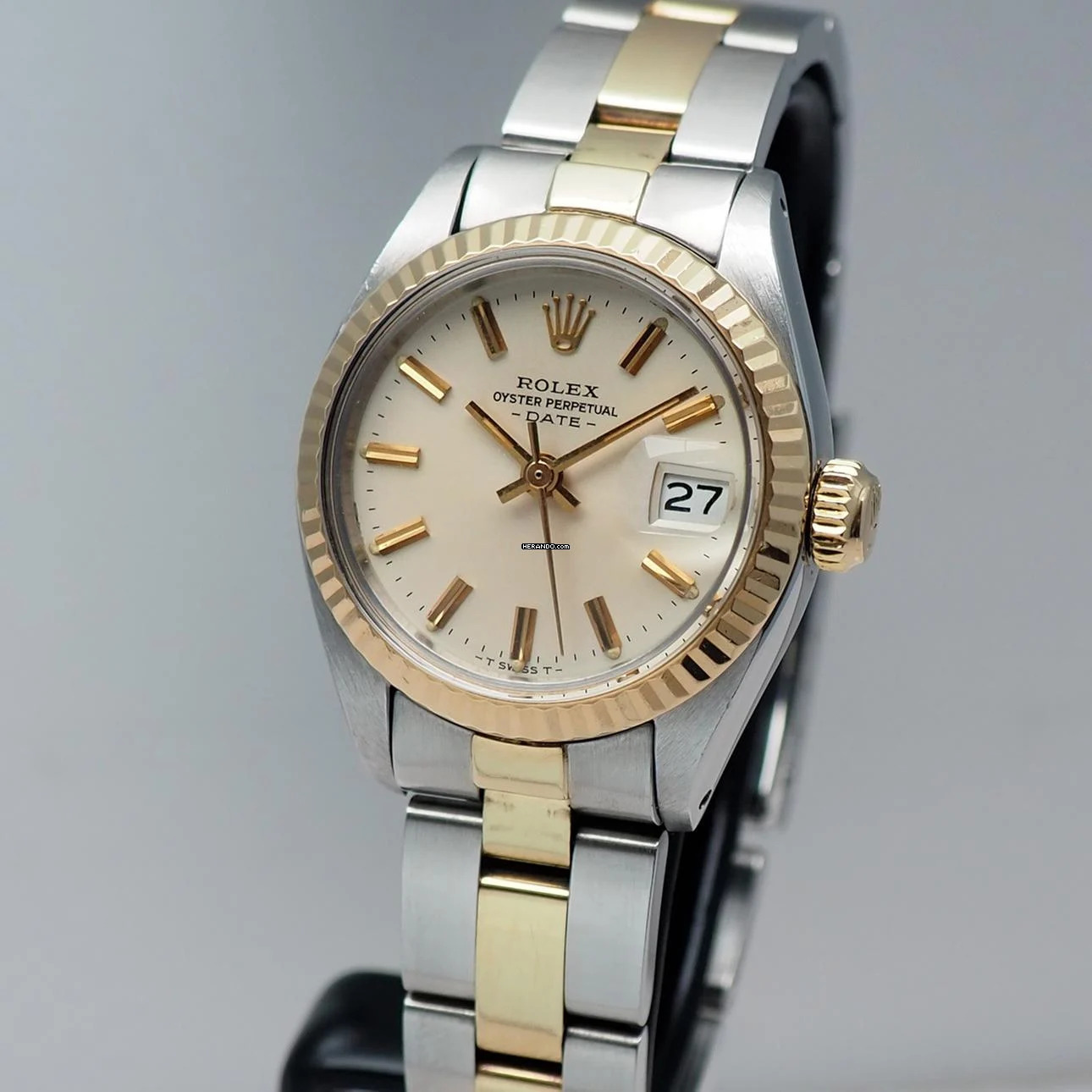 Rolex Oyster Perpetual Lady Date Oysterband Stahl/Gold 18k/750 Box+Papiere Full Set