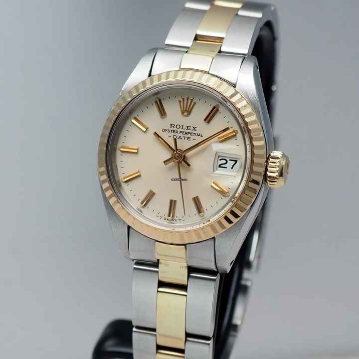  Rolex Oyster Perpetual Lady Date Oysterband Stahl/Gold 18k/750 Box+Papiere Full Set 