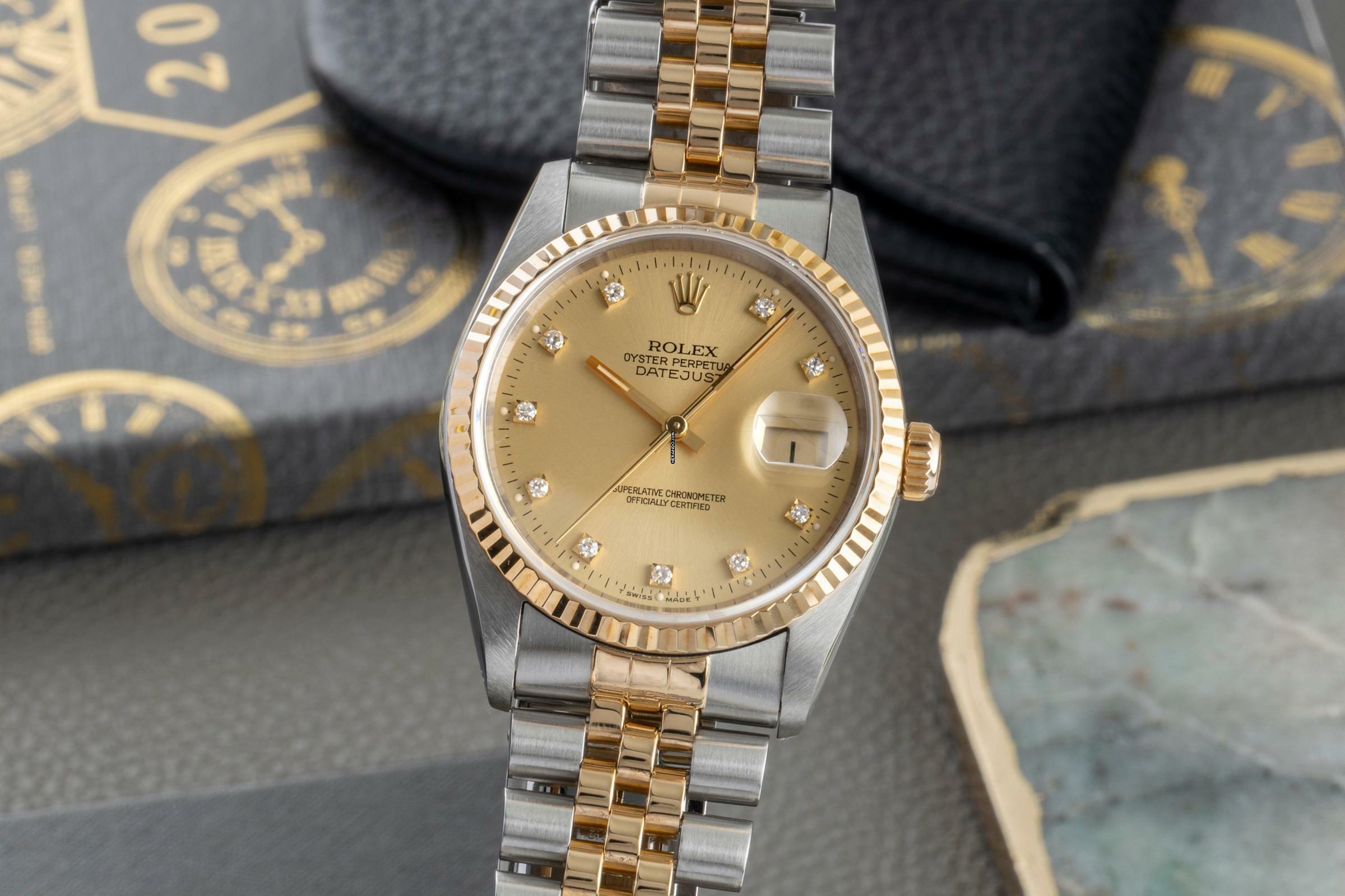 Rolex Datejust 36 Stahl / Gold Diamond Dial Automatik Ref. 16233