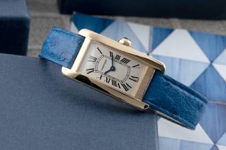 Thumbnail von Cartier Tank Américaine SM 18k (0,750) Gold Quarz Damenuhr Ref. W2601556