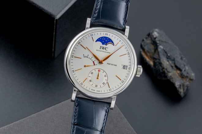  IWC Portofino Handaufzug Mondphase Handaufzug Stahl Ref. IW516401 B&P 2024 